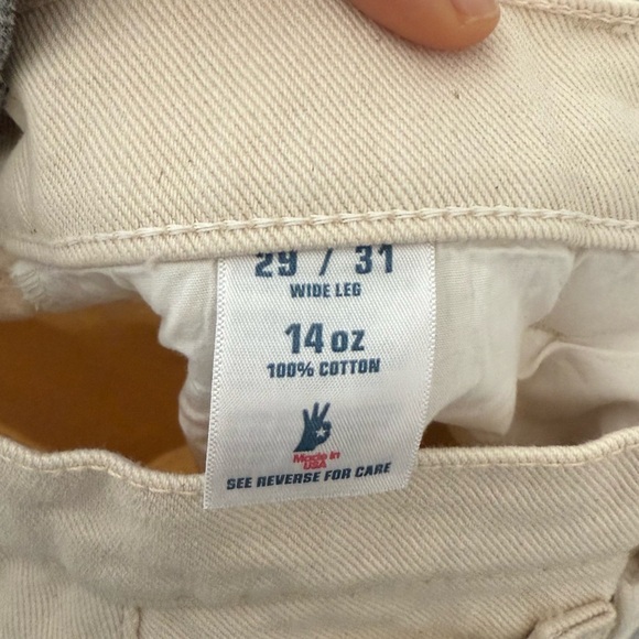 Los Angeles Apparel Wide Leg Jean - Cream - Picture 4 of 7